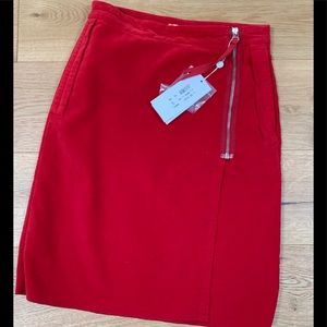 Maison Martin Margiela red velvet skirt wrap skirt, NWT